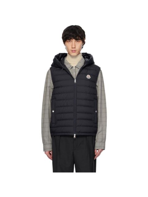 Moncler Navy Bourget Hooded Down Vest