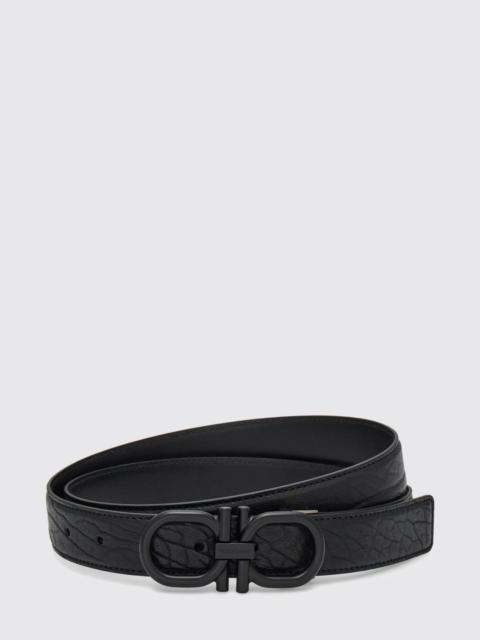 FERRAGAMO FERRAGAMO Reversible Gancini Belt in Grained and Smooth Calfskin