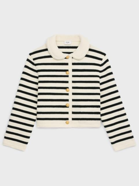 CELINE cardigan jacket in striped wool