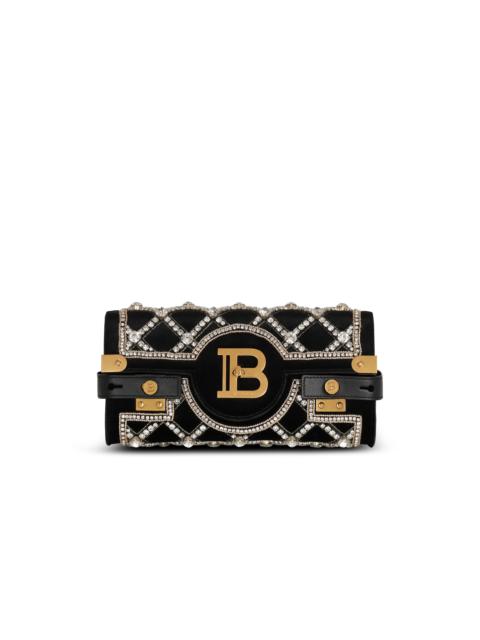 Balmain B-Buzz 23 velvet and pearl clutch