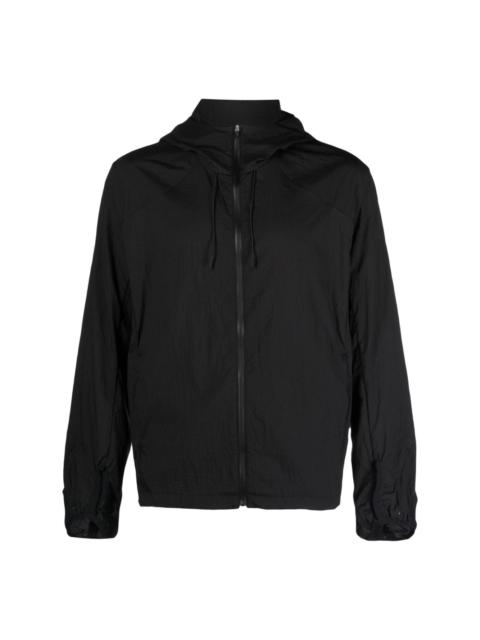 ripstop texture hooded zip-up jacket