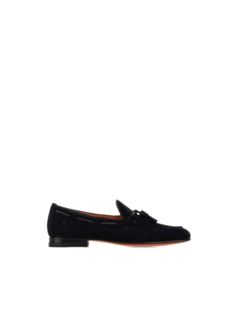 Santoni tassel-detail suede loafers