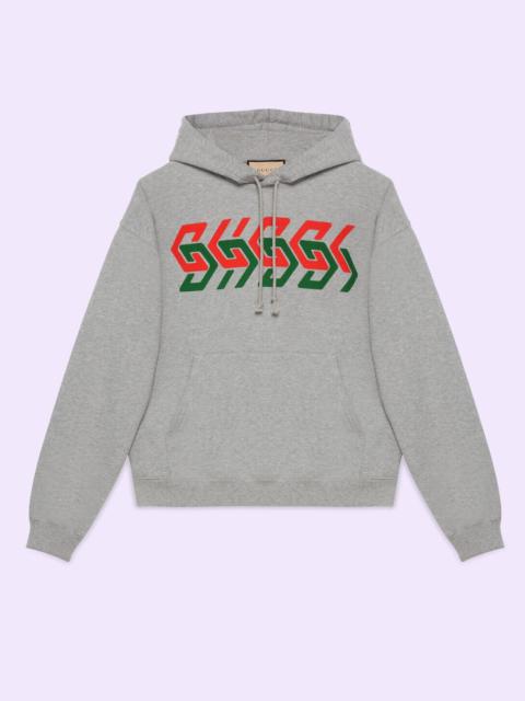 GUCCI Gucci chain print hooded sweatshirt