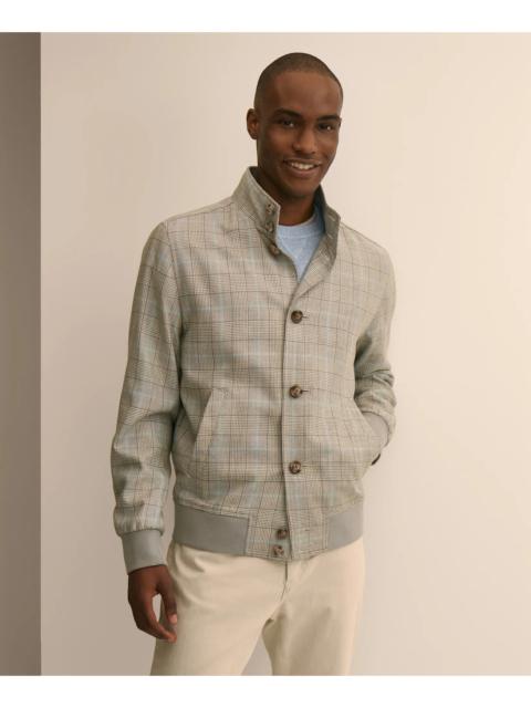 Brooks Brothers Silk-Wool Glen Plaid Bomber Jacket