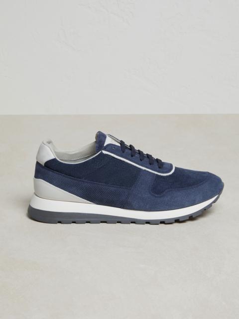 Brunello Cucinelli Punched and washed suede runners