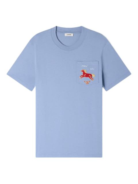 Sandro horse-embroidered pocket T-shirt