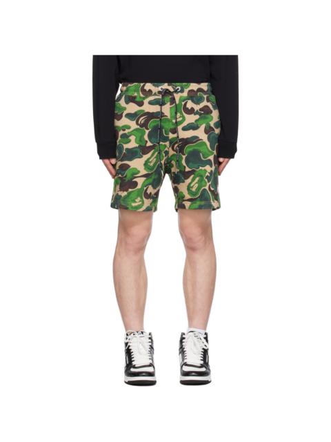 A BATHING APE® Green Art Camo Shorts