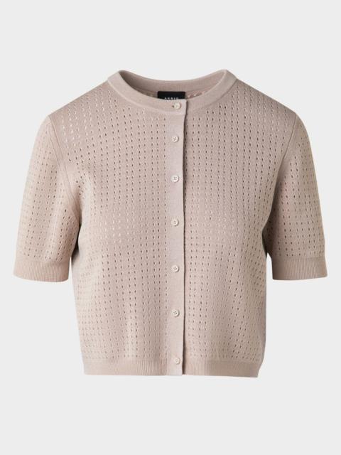 AKRIS Crop Ajoure Knit Cardigan