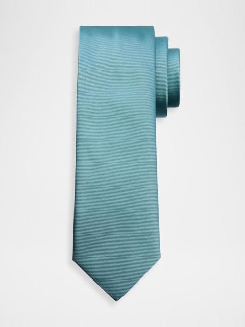 Canali Men & apos;s Solid Silk Twill Tie