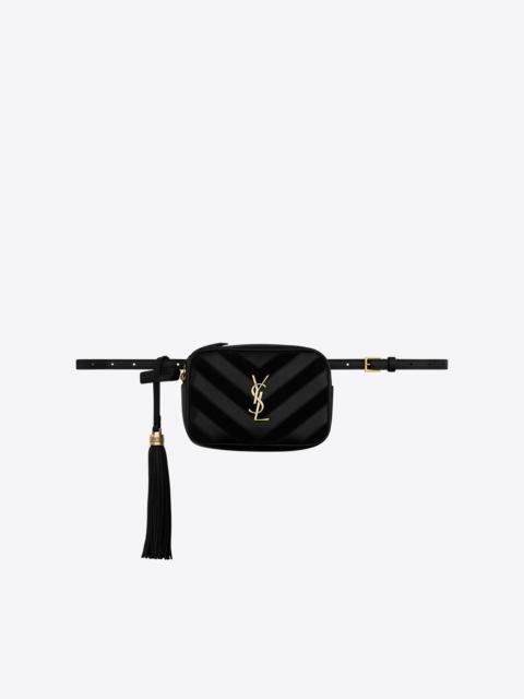 SAINT LAURENT lou belt bag in quilted leather and suede