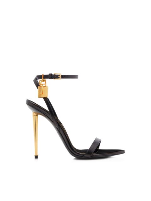 TOM FORD SHINY LEATHER PADLOCK POINTY NAKED SANDAL