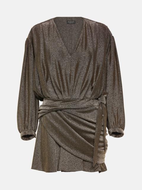 BALENCIAGA draped glitter 미니 드레스