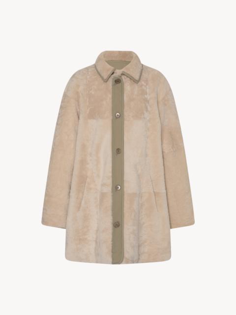 The Row Aurelia Coat in Shearling and Nylon