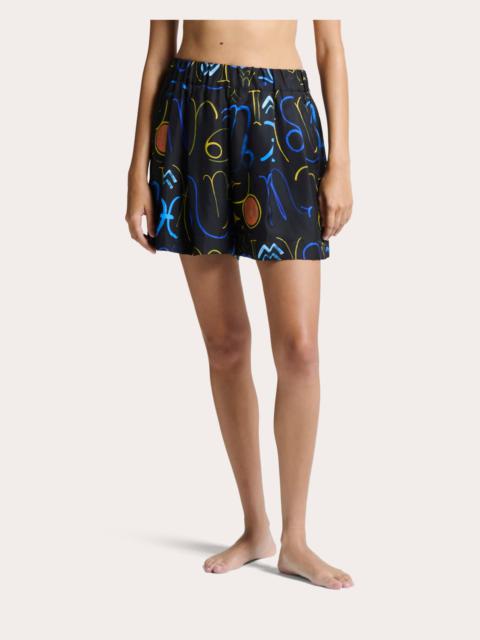 ASCENO Zurich Printed Silk-Twill Shorts | olivela | REVERSIBLE