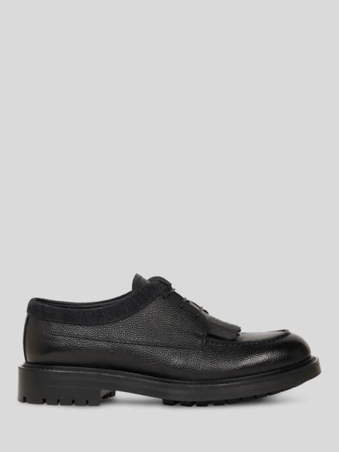 Etro LACE-UP GRAINED LEATHER LOAFERS
