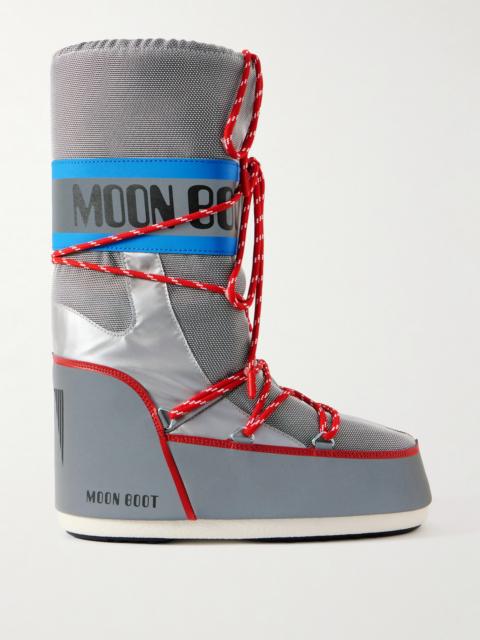 MOON BOOT Icon Space Racing Metallic Mesh And Pvc Ankle Boots