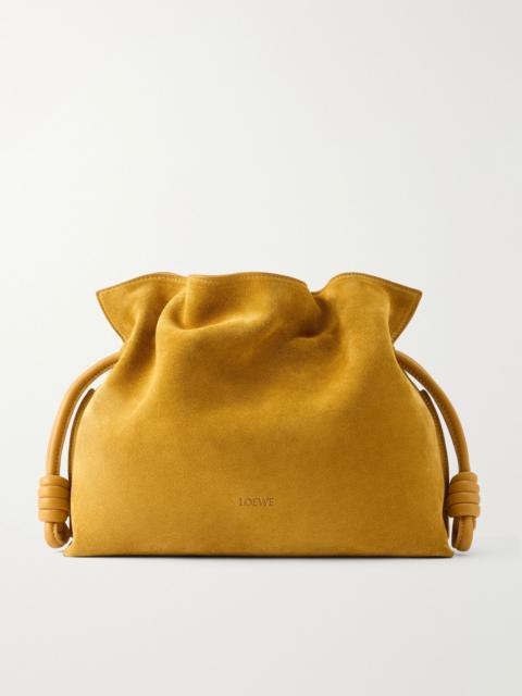 Loewe Flamenco medium suede clutch Sand