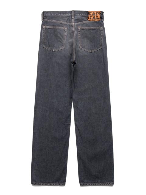 Kapital 14oz BLKxBLK Denim 5P MONKEY TH (ZIP Ver.) - Faded