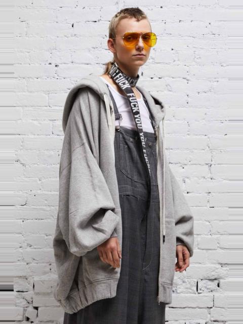 R13 JUMBO ZIP HOODIE - HEATHER GREY