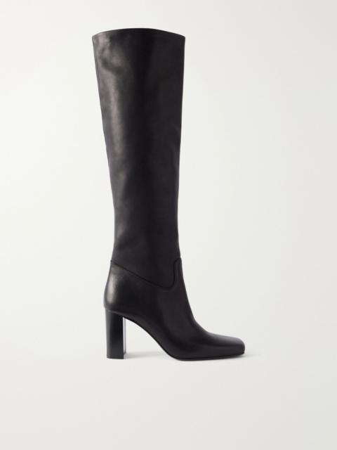 KHAITE Petra 85 leather knee boots Black