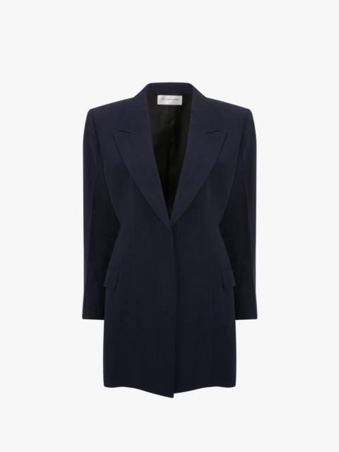 Victoria Beckham Tailored Jacket Dress In Ink Blue