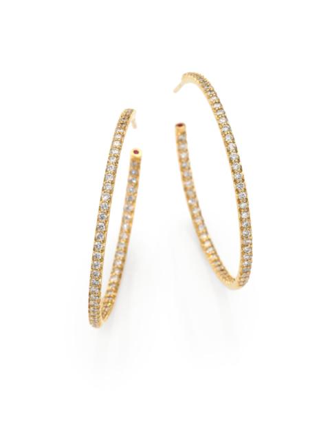 ROBERTO COIN Women's Diamond & 18K Gold Inside-Outside Hoop Earrings/1.35" - Yellow Gold Diamond
