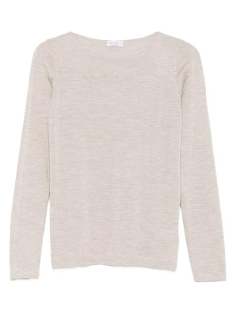 long-sleeve round-neck T-shirt