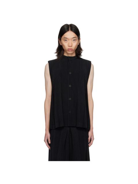 ISSEY MIYAKE Black Tucked Vest
