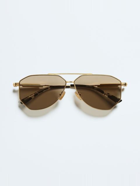 Bottega Veneta BV1508S Classic Aviator Sunglasses