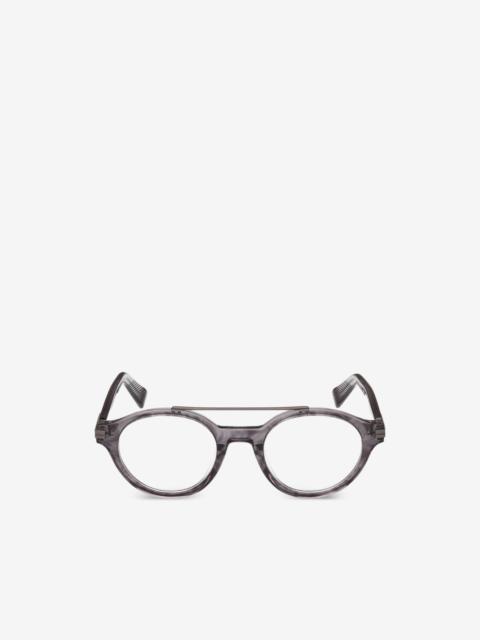 ZEGNA striped round-frame glasses
