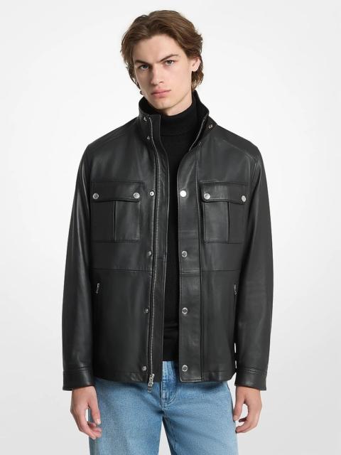 MICHAEL KORS Leather Utility Jacket