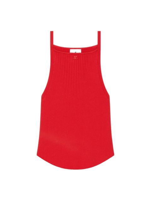 courrèges ribbed halter top