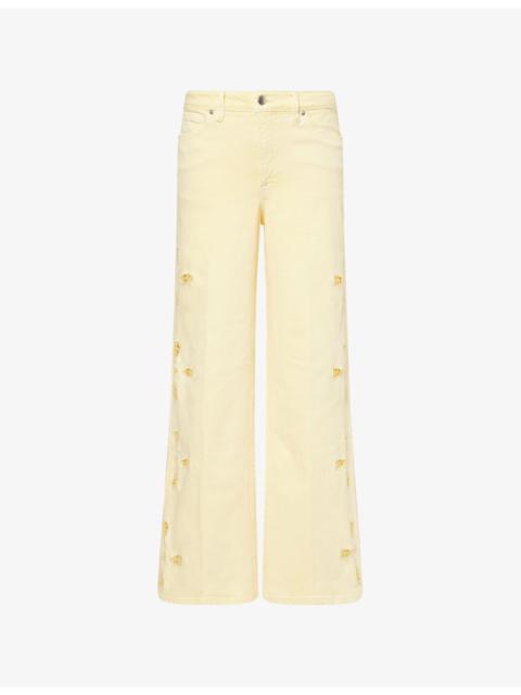 GOOD AMERICAN Good Waist Palazzo Stretch-Denim Jeans