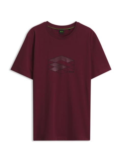 BOSS STRETCH-COTTON T-SHIRT WITH GRAPHIC PRINT