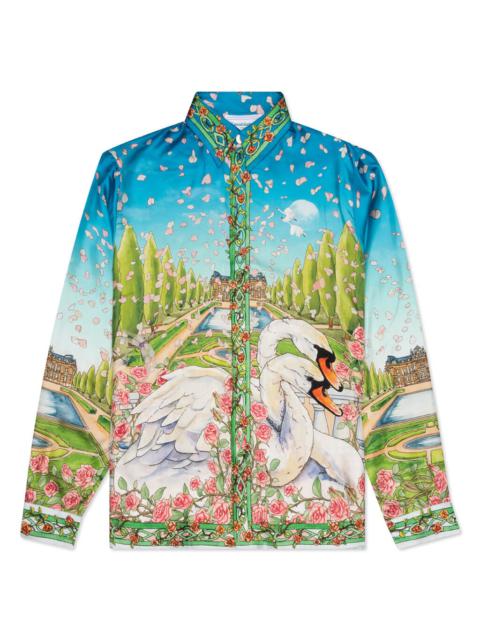 CASABLANCA L'amour En Fleur Long-sleeve Silk Shirt Multicolor