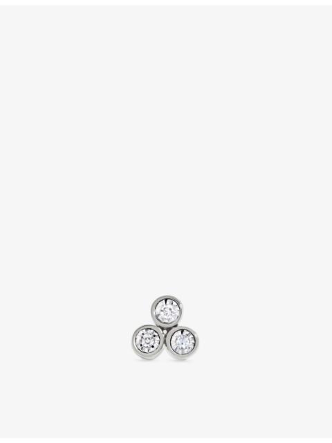 MONICA VINADER Diamond Cluster 14ct White-Gold And 0.009ct Lab-Grown Diamond Single Stud Earrings