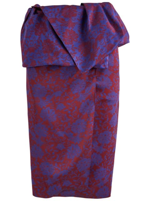 Dries Van Noten Dries Van Noten Santi Floral-jacquard Satin Midi Wrap Skirt