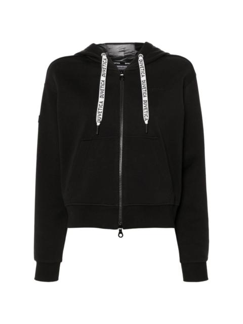 DUVETICA rubberised-logo zipped hoodie