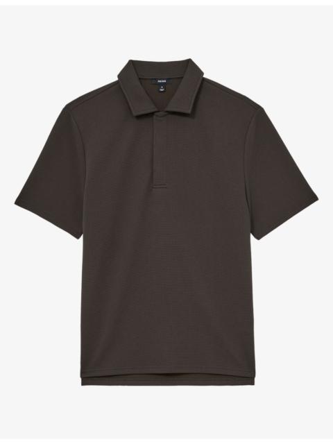 REISS Reed Micro-Waffle Short-Sleeve Stretch-Jersey Polo