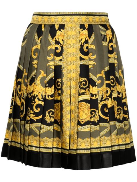 VERSACE Barocco-print silk mini skirt