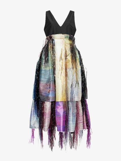 Roksanda Hanae Striped Satin Maxi Dress