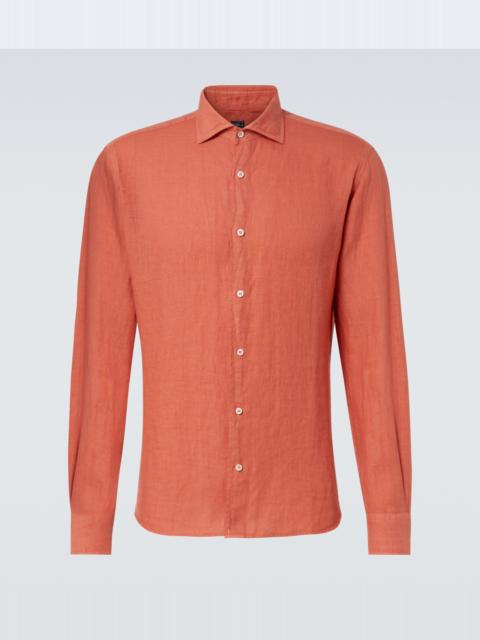 FEDELI Linen Oxford shirt