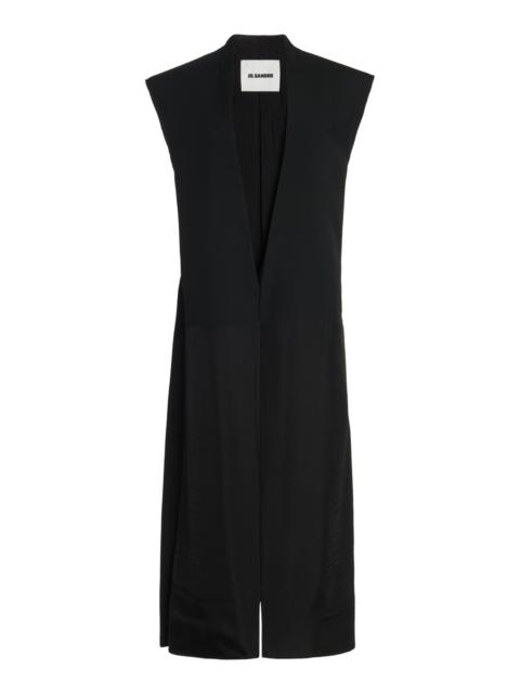 Jil Sander Longline Crepe Vest black