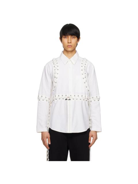 White Deconstructed Laced Shirt