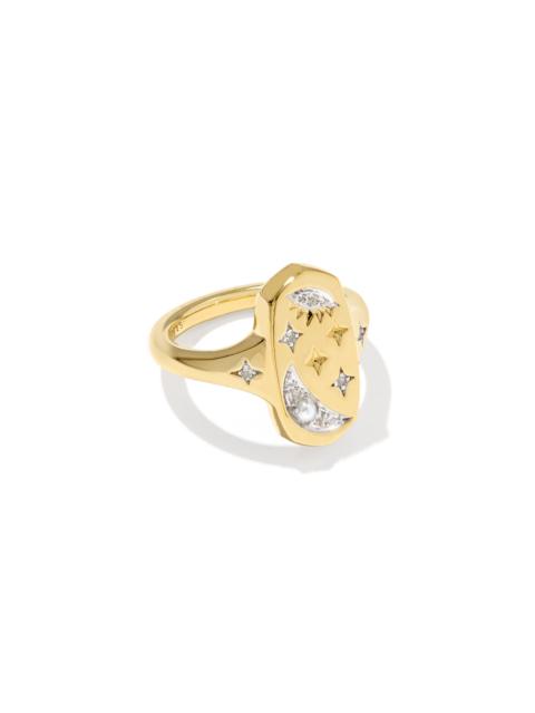 KENDRA SCOTT Skye Celestial 18k Yellow Gold Vermeil Cocktail Ring