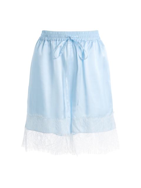 THIRD FORM Exclusive Whisper Lace-Trimmed Silk-Blend Shorts blue