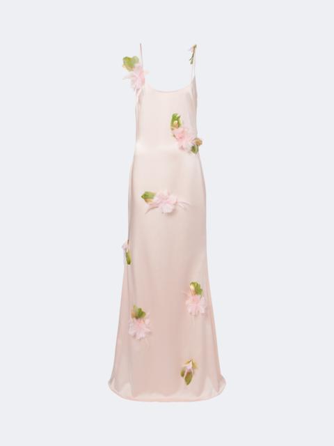 THE NEW ARRIVALS ILKYAZ OZEL Nara feather-trimmed satin gown