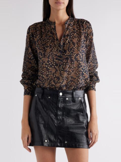 Isabel Marant Étoile Isabel Marant Étoile Maria Abstract Print Cotton Button-Up Shirt in Black /Ochre at Nordstrom