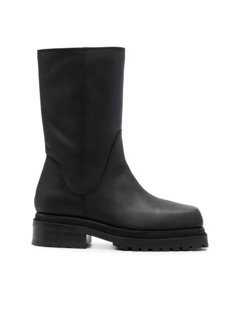 【関税込み】Eckhaus Latta ブラック Bowed アンクルブーツ 242830M222000_1.jpg