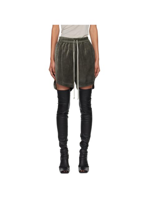 Rick Owens Khaki Concordians Velvet Boxer Shorts